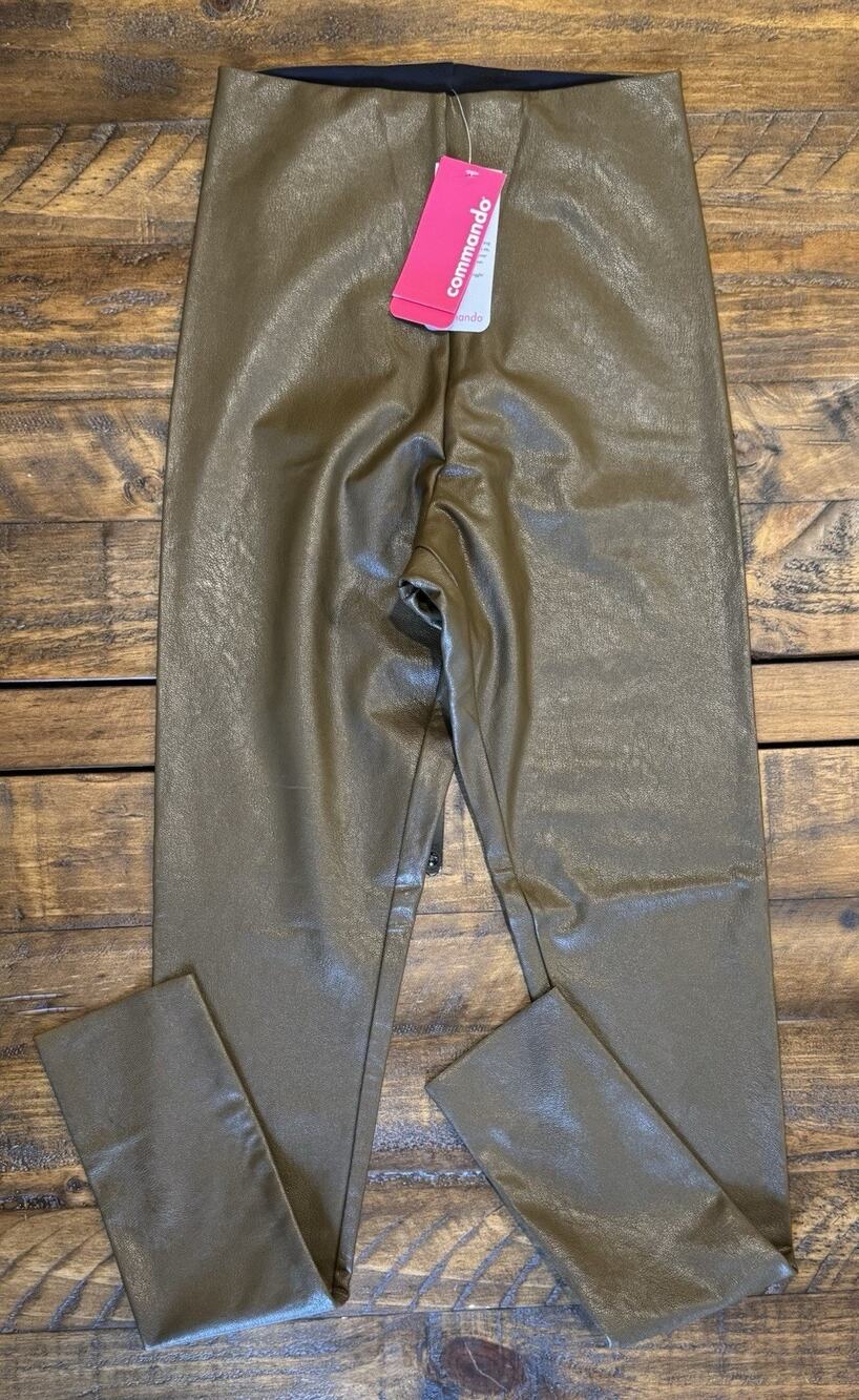 Commando Faux Leather Leggings in Cadet Brown High Waist Size Medium NWT